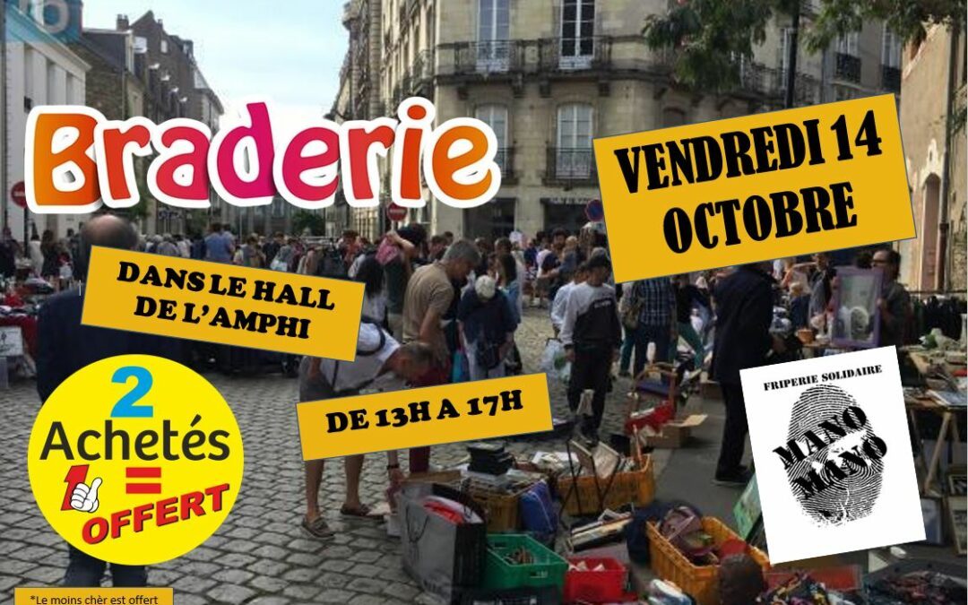 14 octobre : Grande braderie à la friperie solidaire