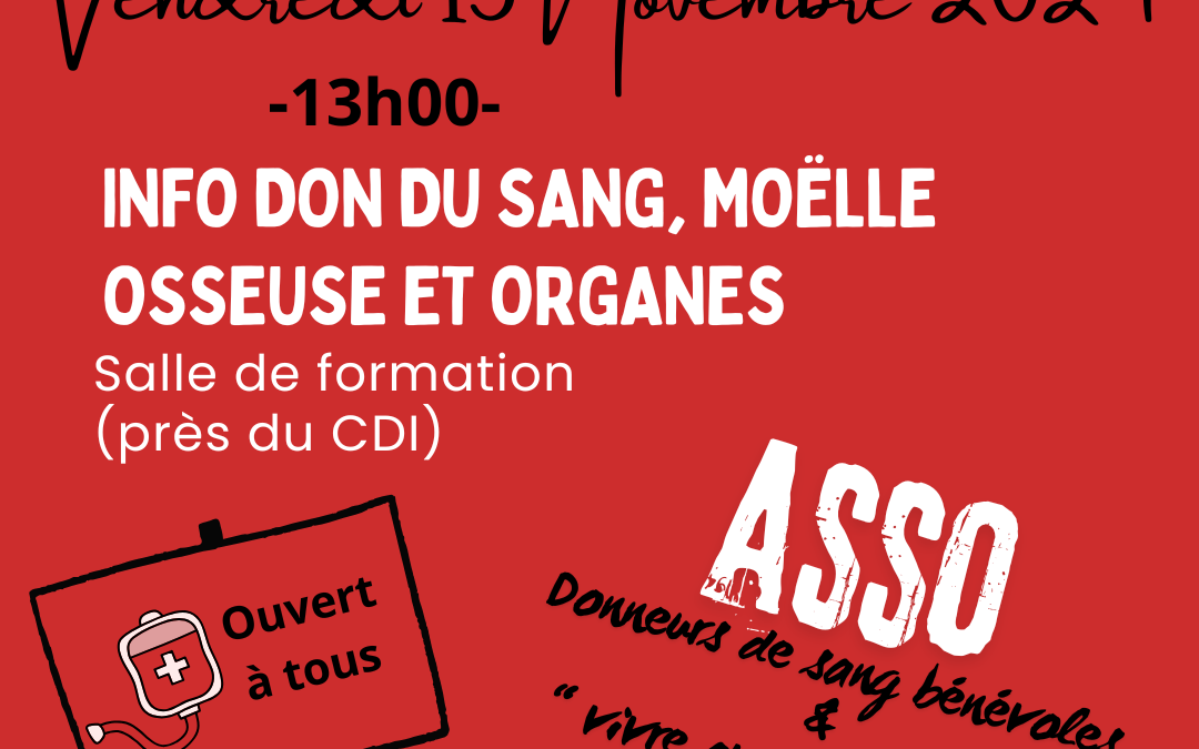 Information don du sang, moelle osseuse et organes